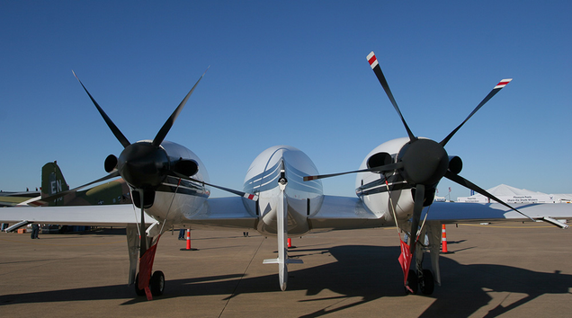 One of only a handful of airworthy Starships, on display at Fort Worth Alliance Airport